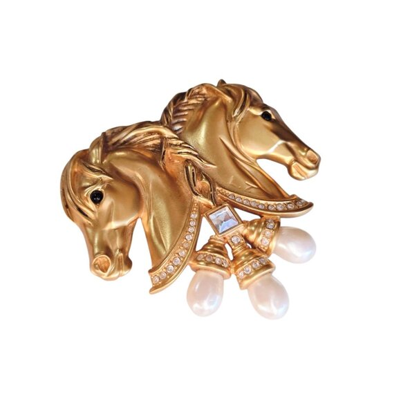 Vintage Elizabeth Taylor Signed "The Hearts In Tandem" Brooch Pin (A9101) - Picture 3 of 7